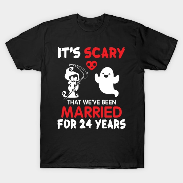 Ghost And Death Couple Husband Wife It's Scary That We've Been Married For 24 Years Since 1996 T-Shirt by Cowan79